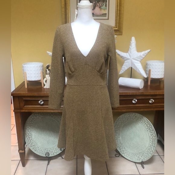 Free People Heart Stopper Teal Brown Mini Dress Size Large - Picture 2 of 16